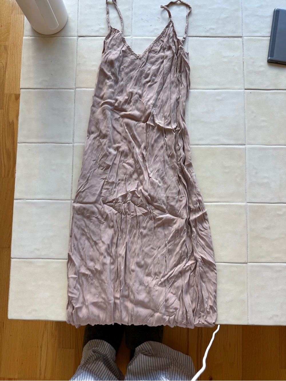 Wilfred Pale Mauve Slip Maxi Dress